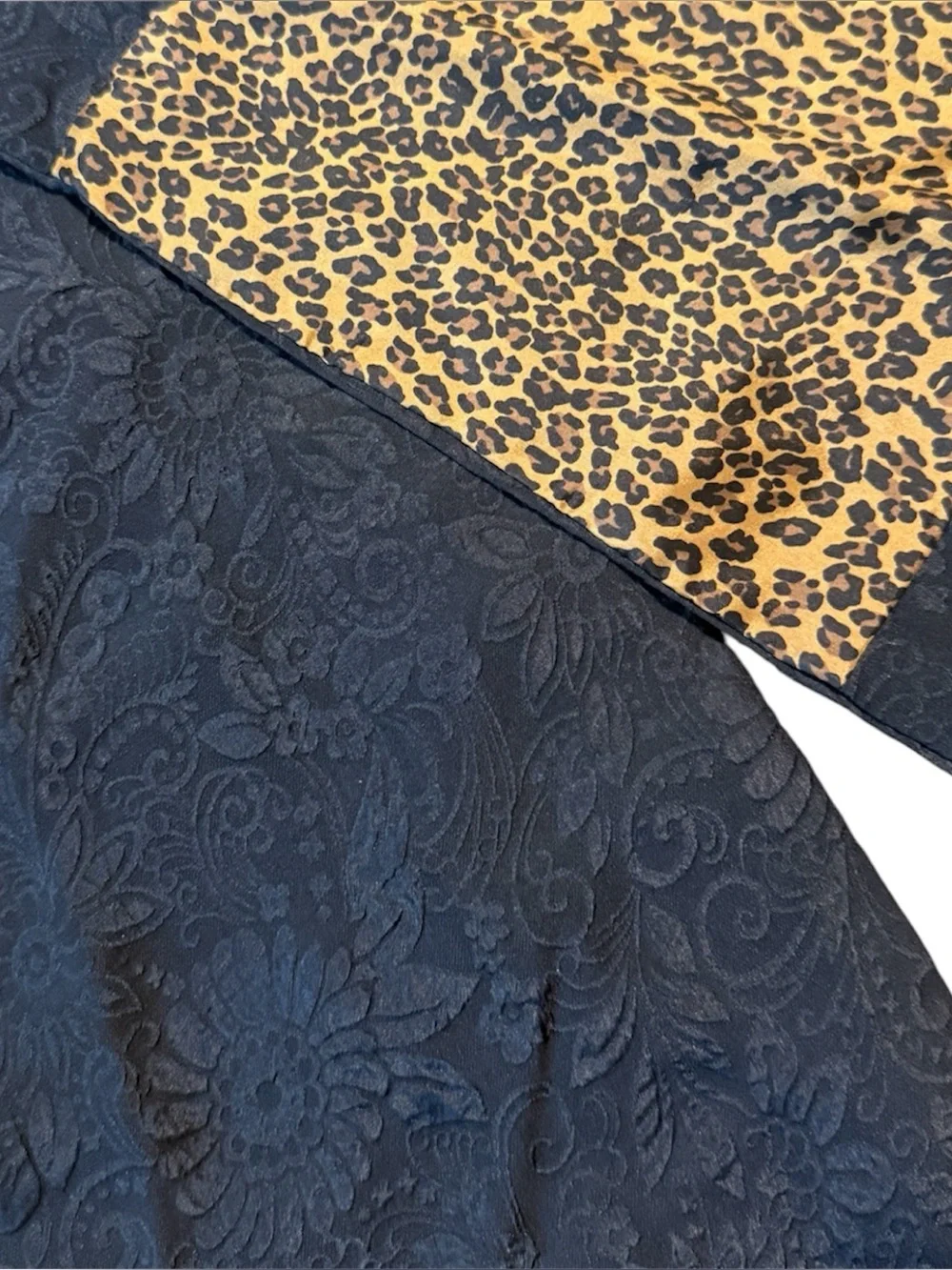 1990’s Vintage Animal Print Oblong Fashion Scarf, Mixed Prints, 60”